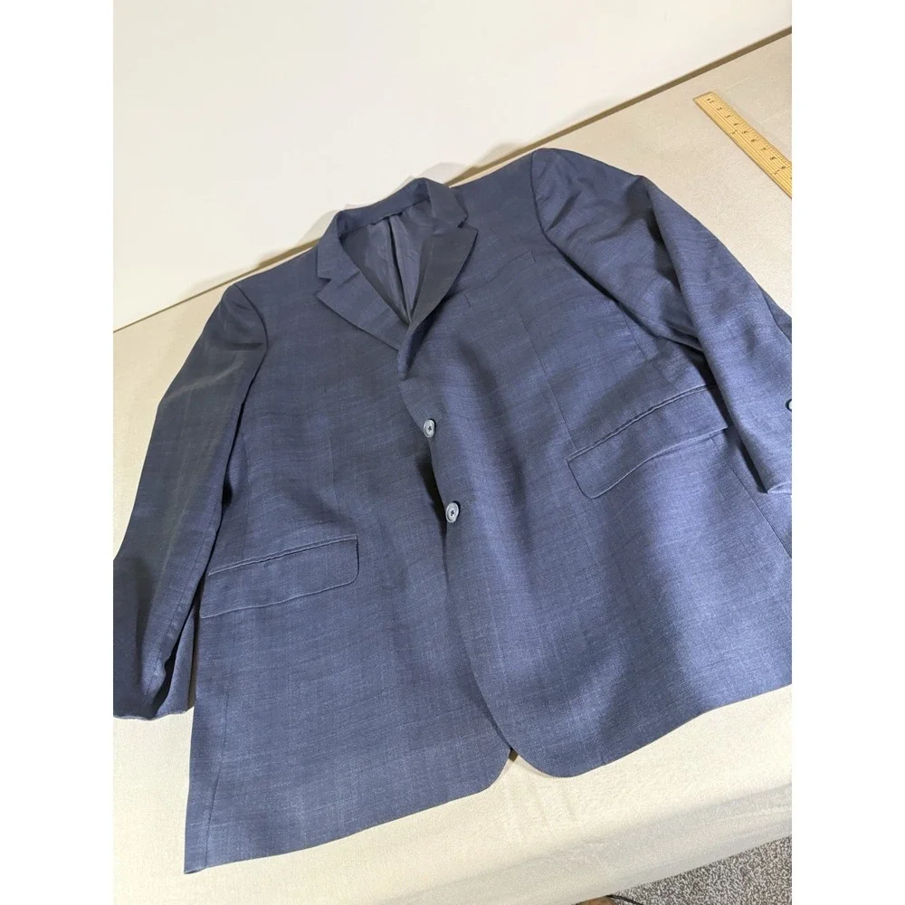 Brooks Brothers Blazer Jacket 48L Blue 1818 Madison Saxxon Made in Italy Mens